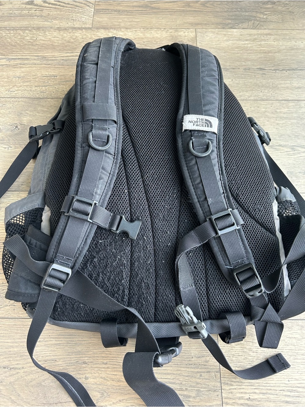 The North Face Gray and Black Backpack with Mesh Pockets - Picture 5 of 11